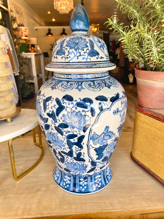 Decorative Jar Blue Ceramic