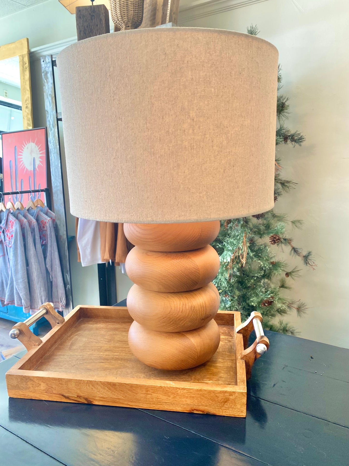 Sandia Oak Tan Lamp