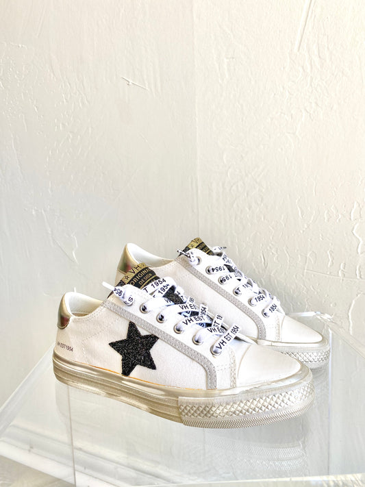 Vintage Havana Low Top White/Black/Gold Laced Sneakers