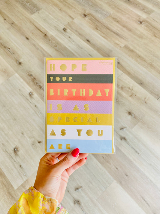 "As Special As you' Birthday Card