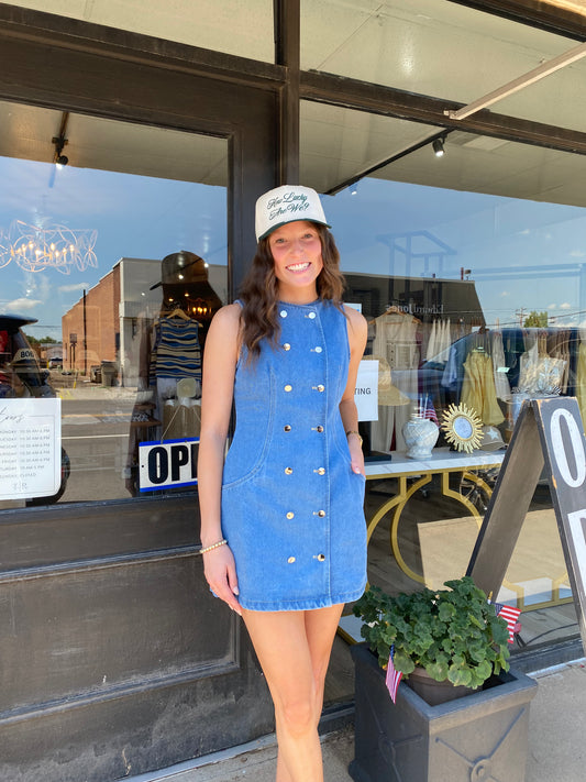 Denim Button Down Mini Dress