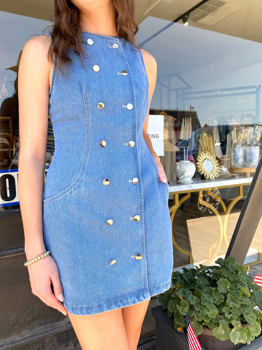 Denim Button Down Mini Dress