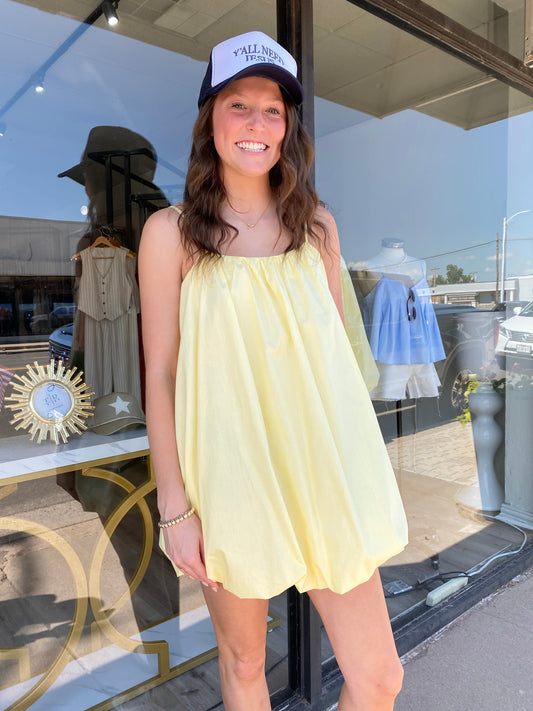 Poplin Dress in Soft Yellow