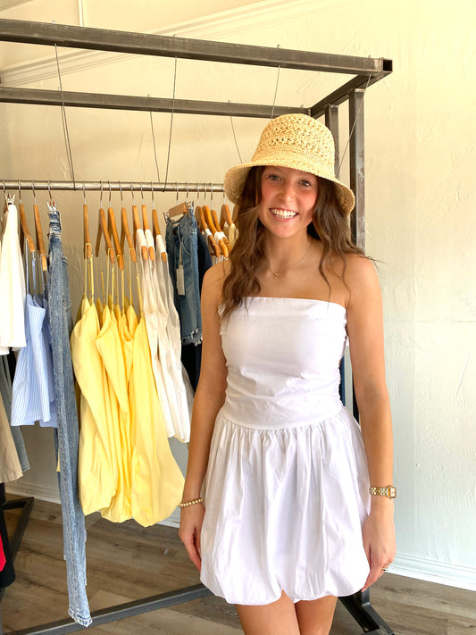 Poplin Dress in White