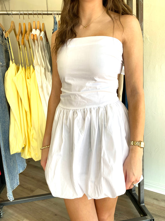 Poplin Dress in White