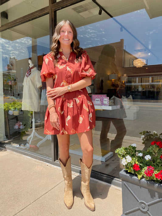 Boots Print Dress