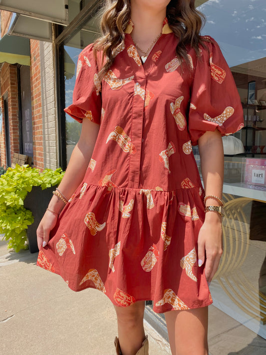 Boots Print Dress