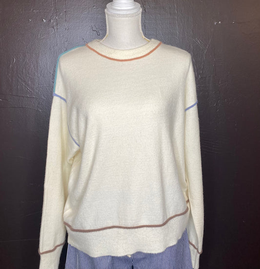 Multicolor Trim Sweater
