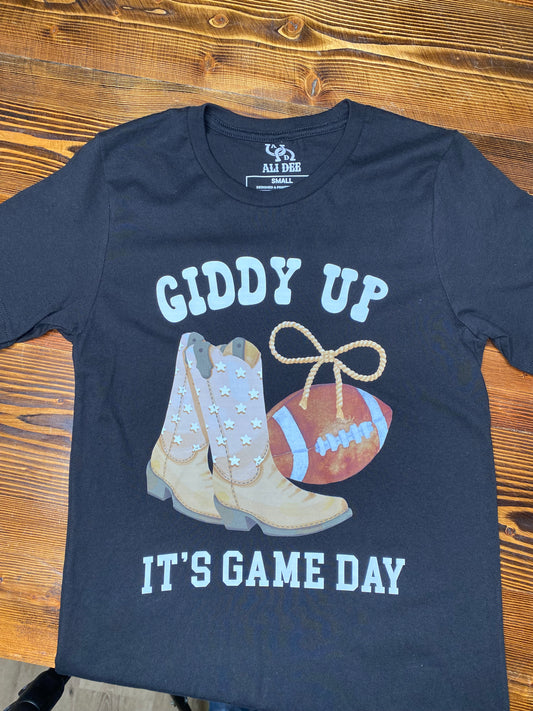 Black Giddy Up Gameday Tee