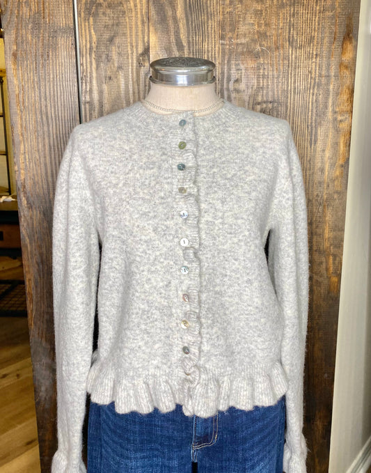 Ruffled Sweater Cardigan