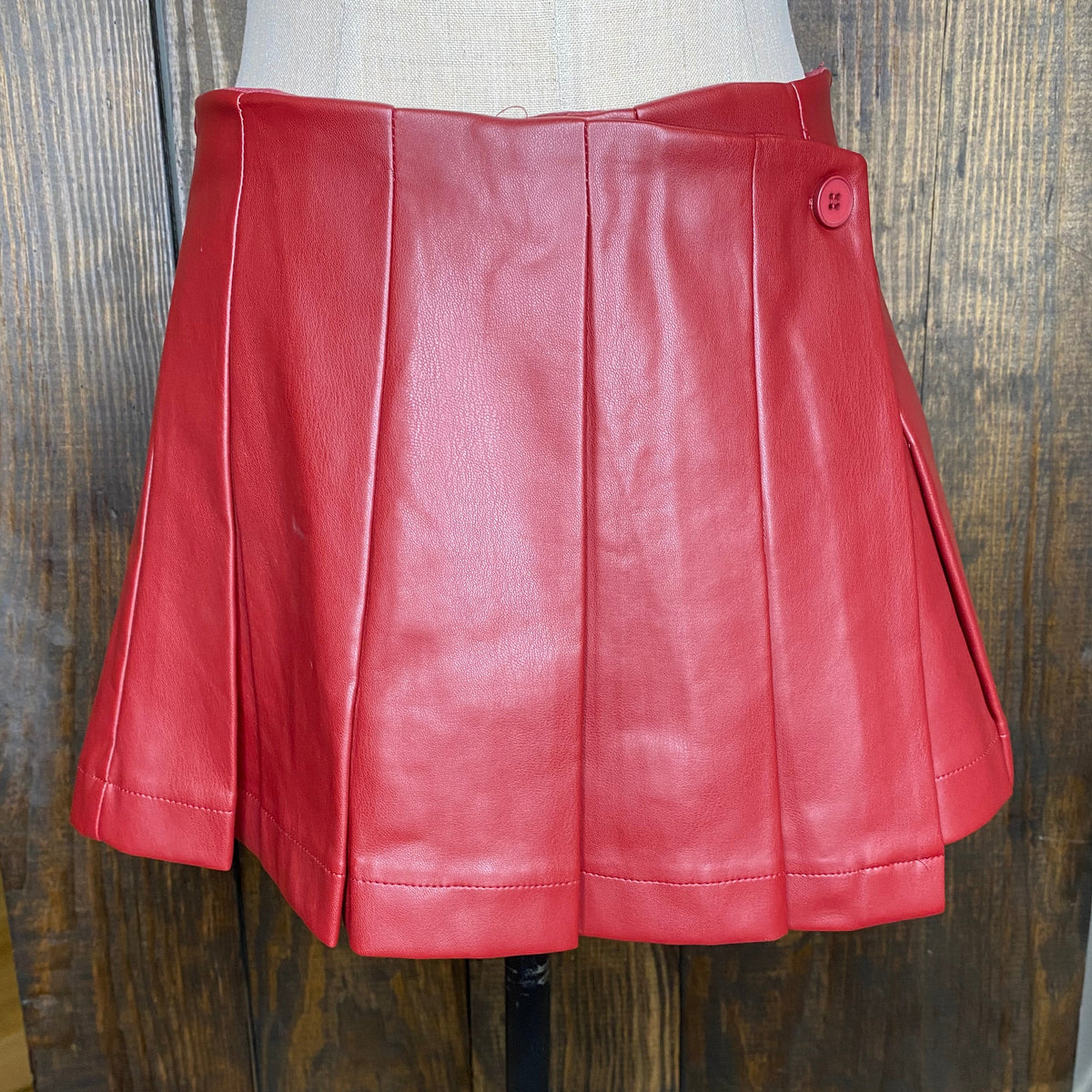 Pleated Front Wrap Skort