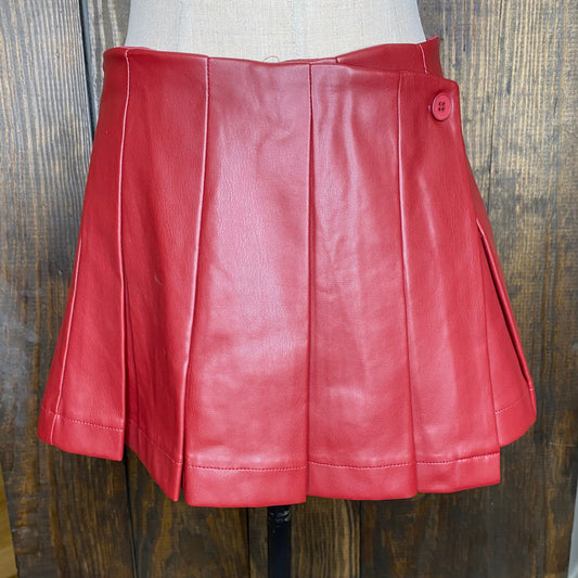Pleated Front Wrap Skort