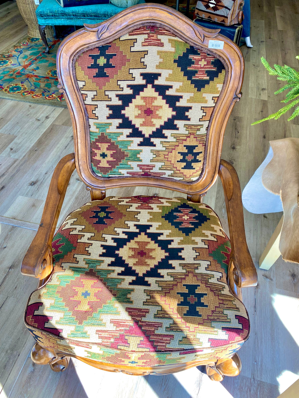 Patterned Wooden Chair