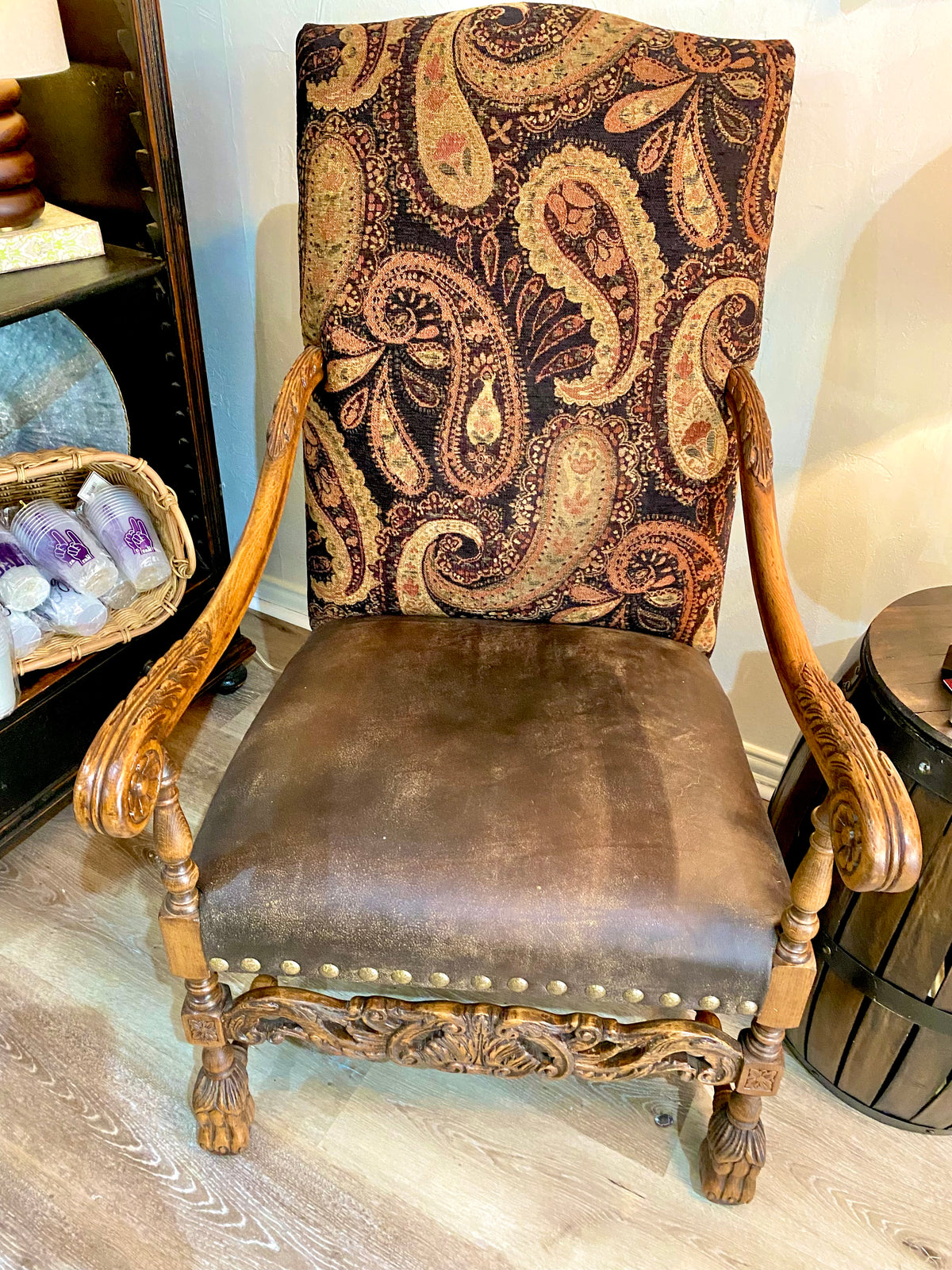 Patterned Wooden Chair