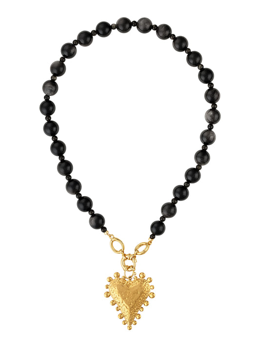 Lennon Gemstone Clasp Heart Necklace