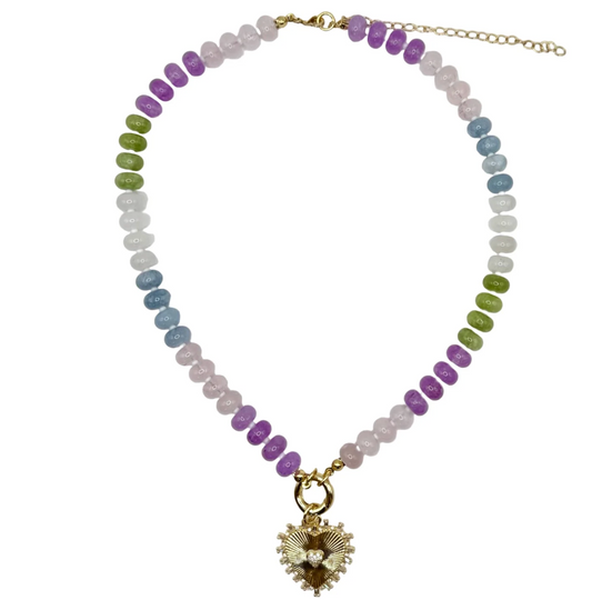 Gemstone Heart Pendant Necklace