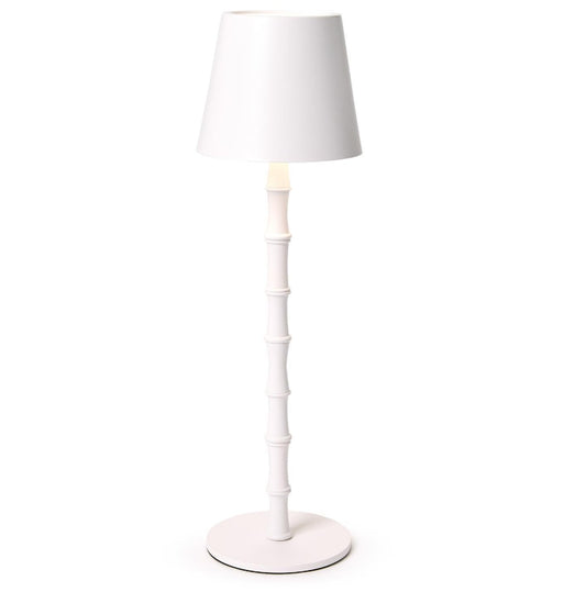 Cordless White Bamboo Lamp