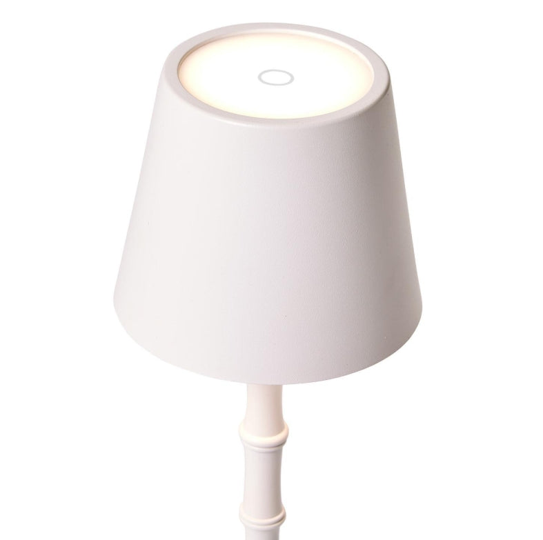 Cordless White Bamboo Lamp