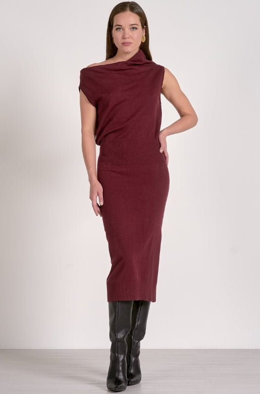 Cindy Plum Off the Shoulder Sweater Dress
