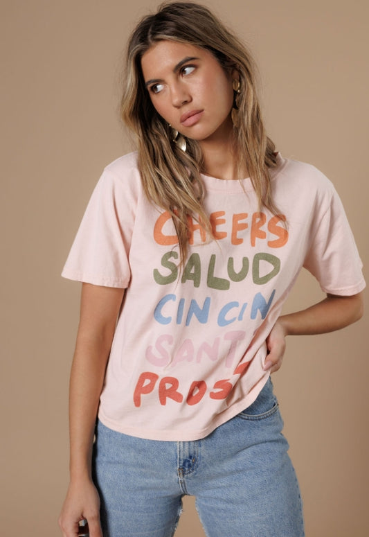'Cheers' Wide Neck Tee