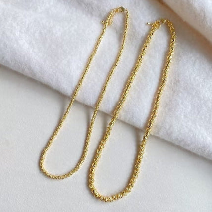 18K Gold Beam Necklace Chain