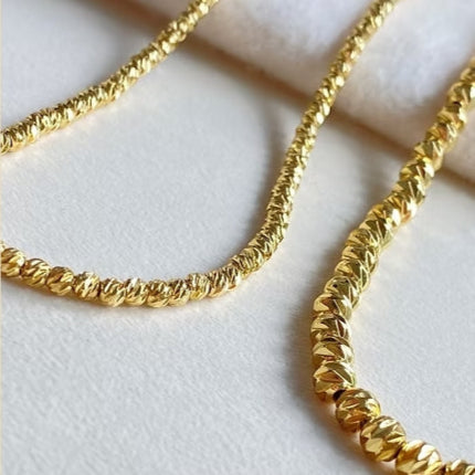 18K Gold Beam Necklace Chain