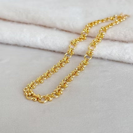 18K Gold Loop Necklace Chain