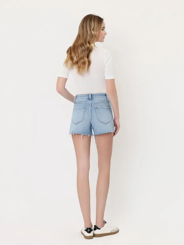 Lanie High Rise Distressed A Line Shorts