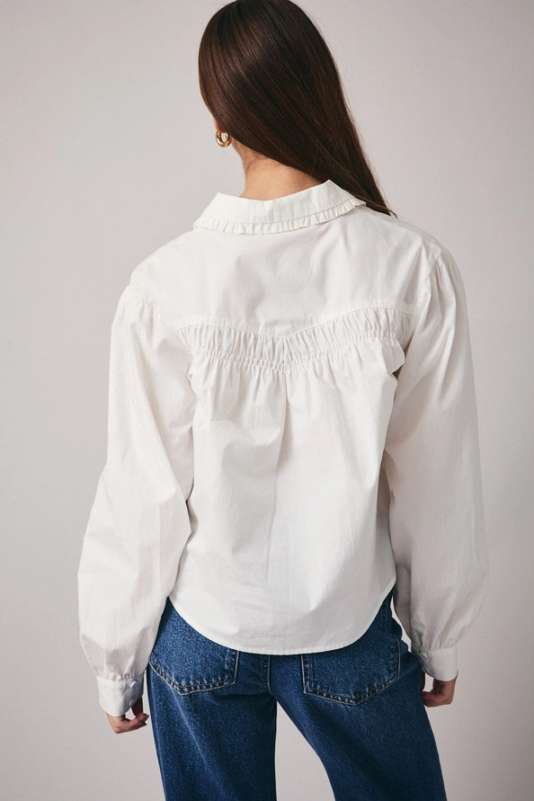 Denise Shirring Button Down