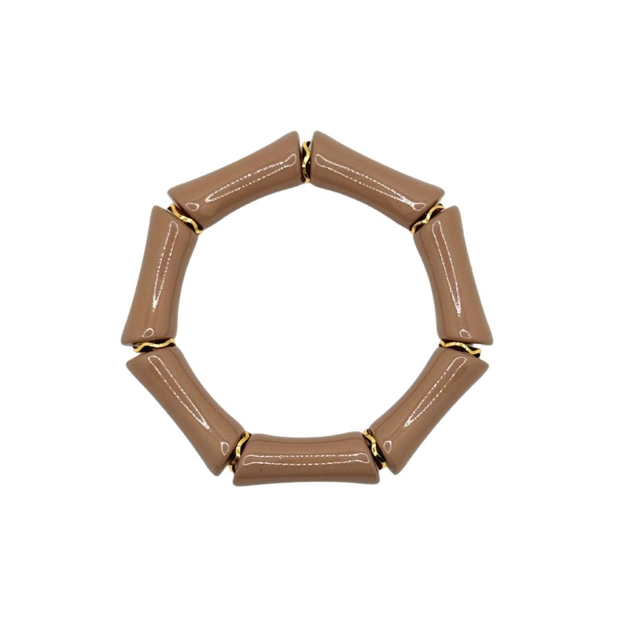 Taupe Acrylic Bamboo Bracelet
