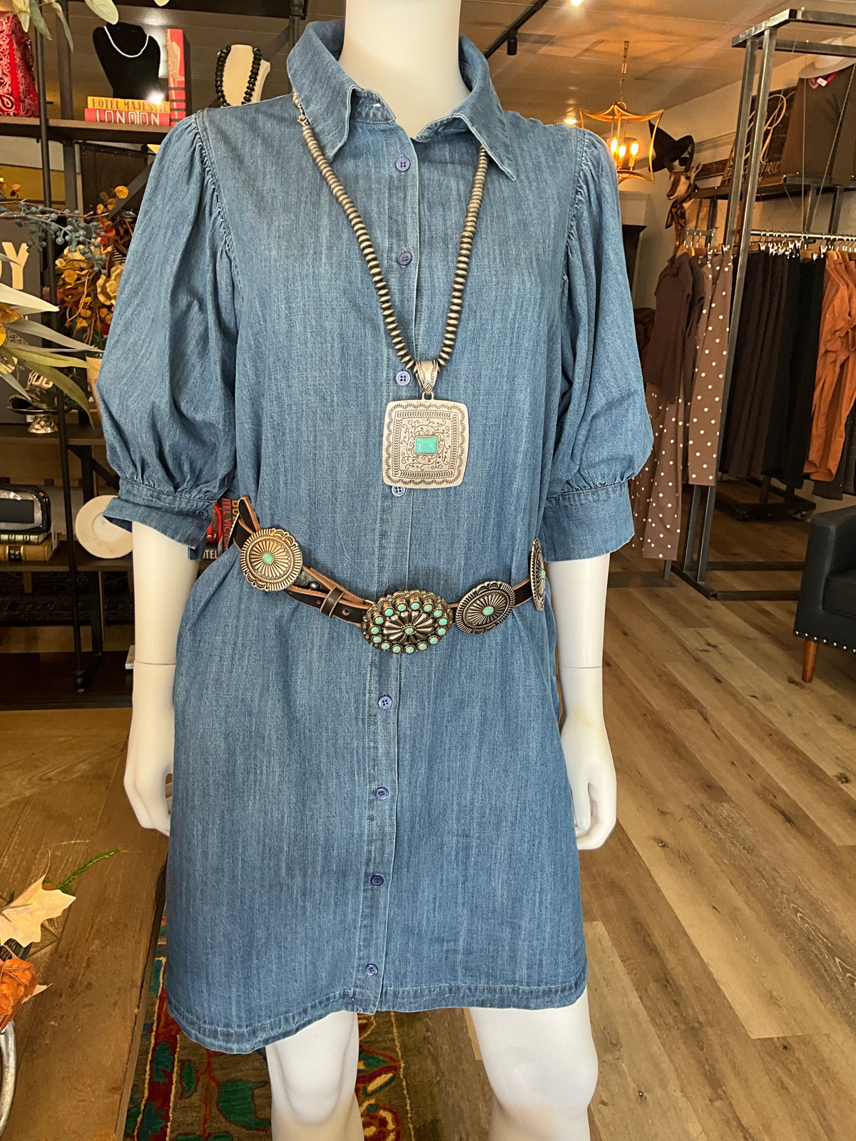 Denim Puff Sleeve Dress
