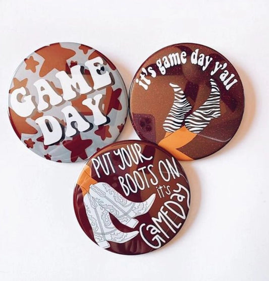 Put Your Boots On Game Day Button