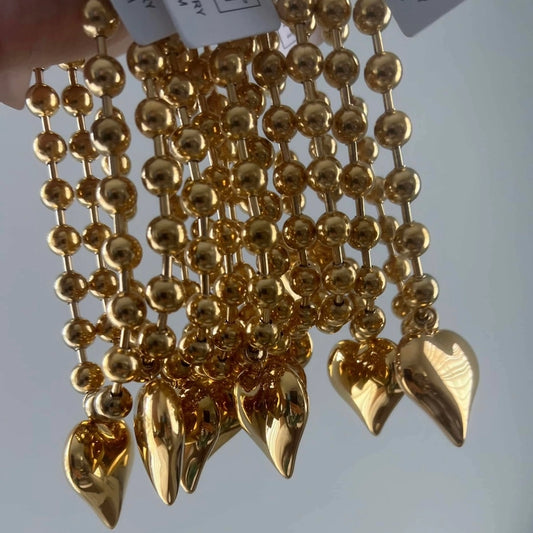 Gold Bubble Heart Necklace