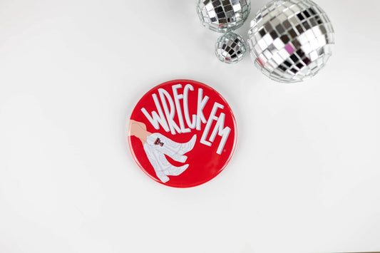 Wreck 'Em Boots Game Day Button
