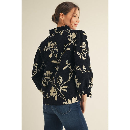 Beth Floral Jacquard Top