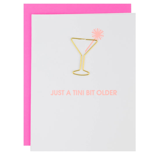 'Just A Tini Bit Older' Paper Clip Birthday Card