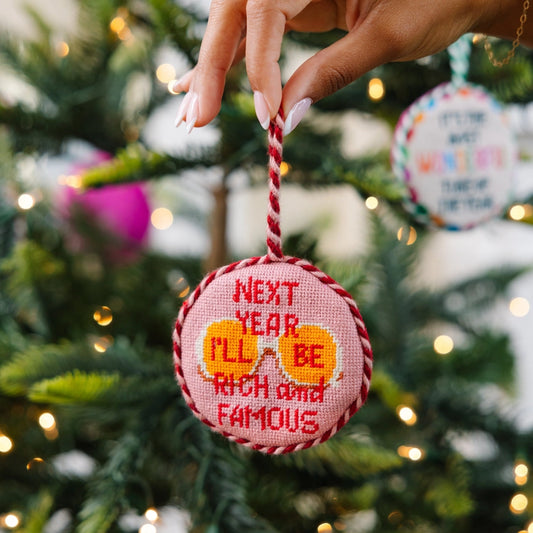 Rich & Famous Needlepoint Ornament
