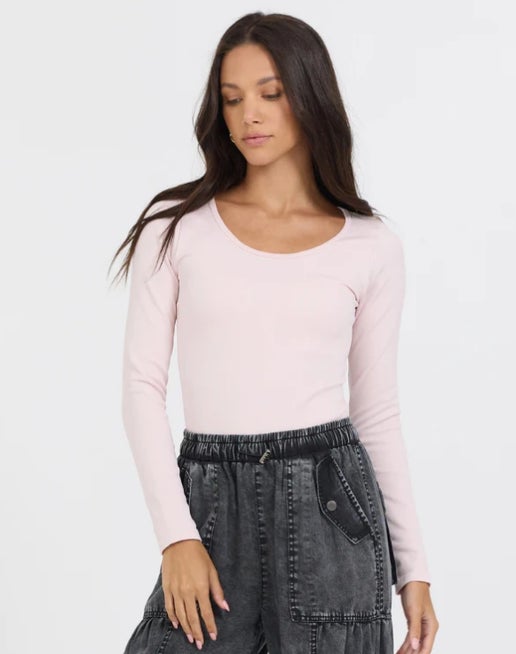 Vintage Havana Soft Pink Seamless Long Sleeve Tee