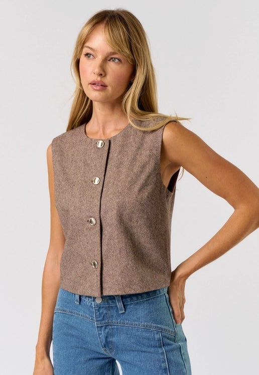 Wool Button Up Vest