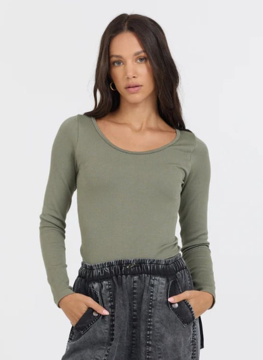 Vintage Havana Olive Seamless Long Sleeve Tee