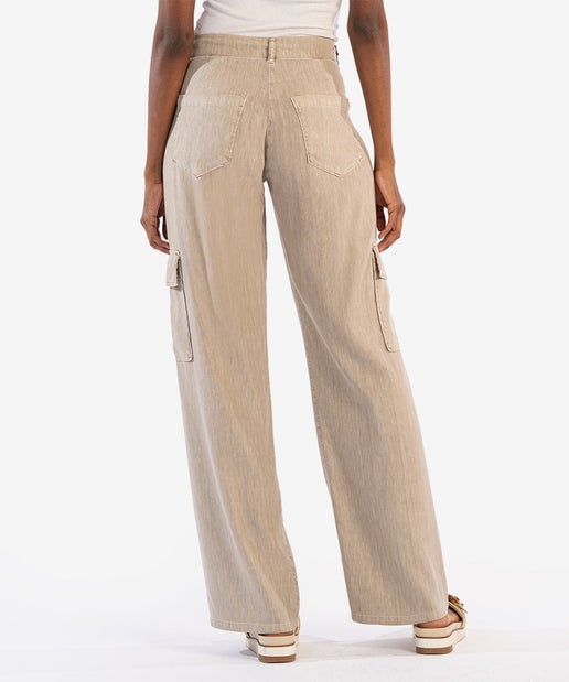 Akia Cargo Wide Leg Pants; Wheat
