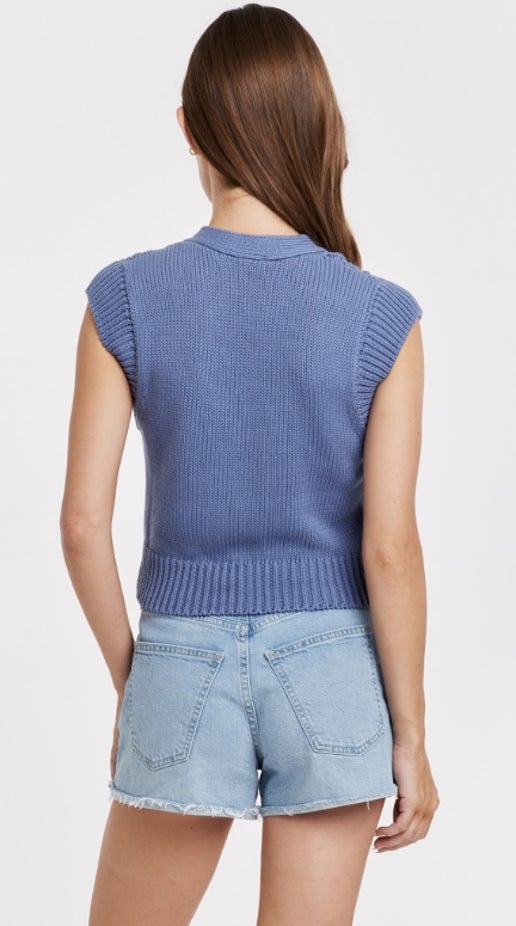 'Emberly' Sweater Vest-Stormy Blue