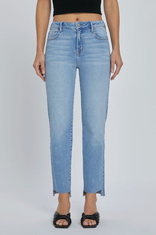 Hidden Step Hem Straight Jean