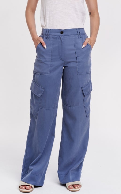 'Cairo' Cargo Pant-Stormy Blue