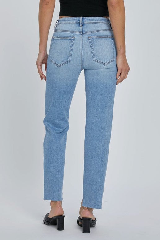 Hidden Step Hem Straight Jean